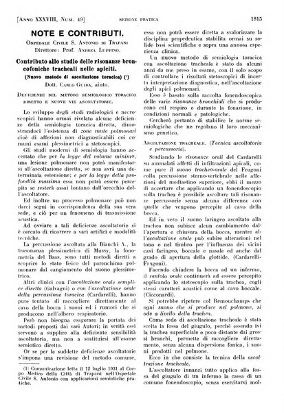 Il policlinico. Sezione pratica periodico di medicina, chirurgia e igiene