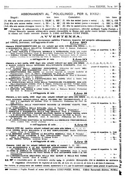 Il policlinico. Sezione pratica periodico di medicina, chirurgia e igiene