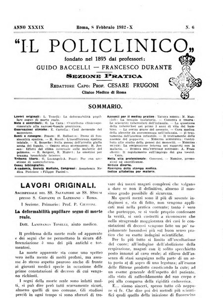 Il policlinico. Sezione pratica periodico di medicina, chirurgia e igiene