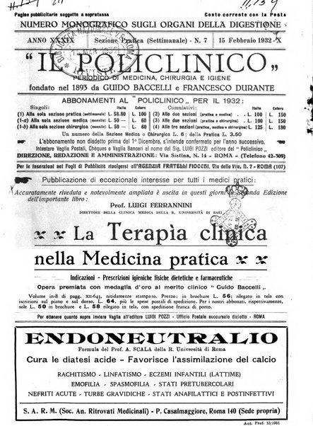 Il policlinico. Sezione pratica periodico di medicina, chirurgia e igiene