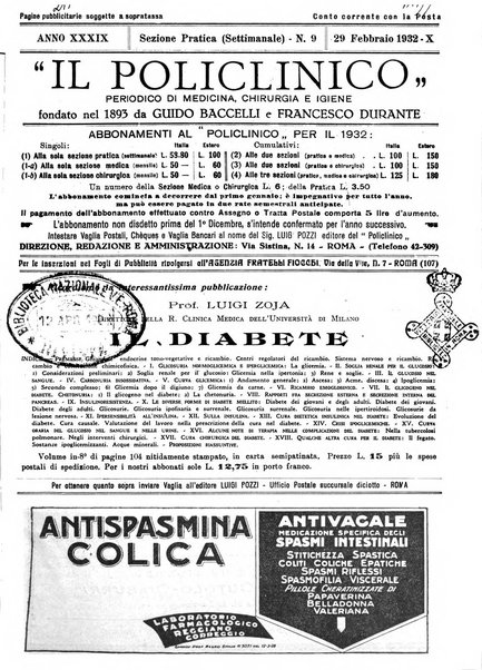 Il policlinico. Sezione pratica periodico di medicina, chirurgia e igiene