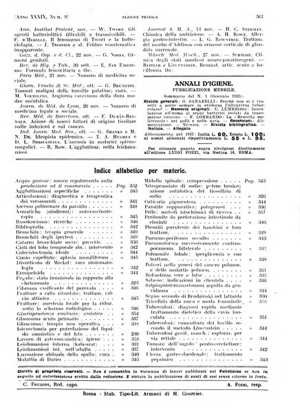 Il policlinico. Sezione pratica periodico di medicina, chirurgia e igiene