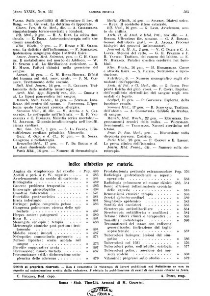 Il policlinico. Sezione pratica periodico di medicina, chirurgia e igiene