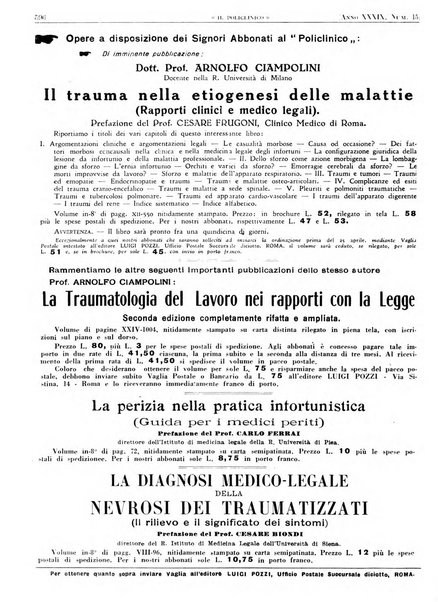 Il policlinico. Sezione pratica periodico di medicina, chirurgia e igiene