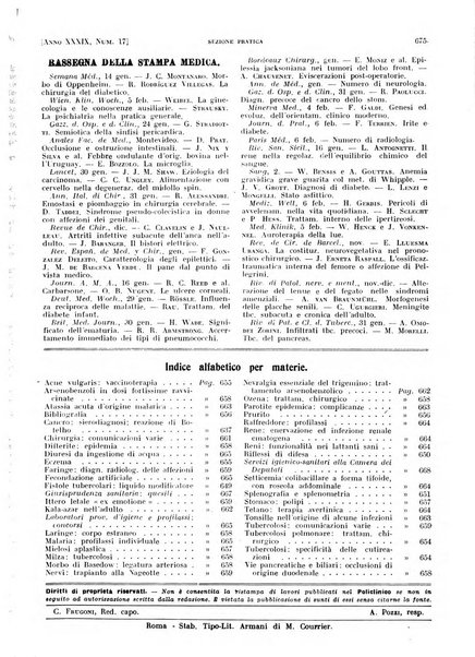 Il policlinico. Sezione pratica periodico di medicina, chirurgia e igiene