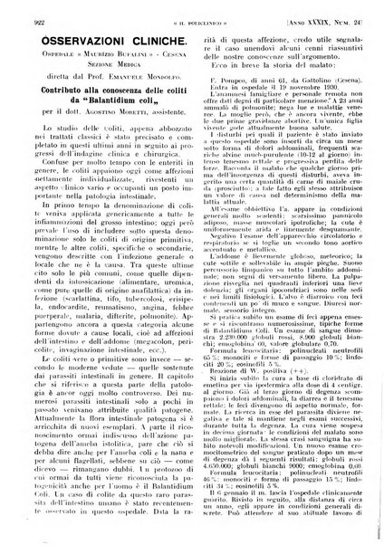 Il policlinico. Sezione pratica periodico di medicina, chirurgia e igiene