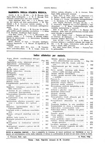 Il policlinico. Sezione pratica periodico di medicina, chirurgia e igiene