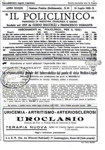 Il policlinico. Sezione pratica periodico di medicina, chirurgia e igiene