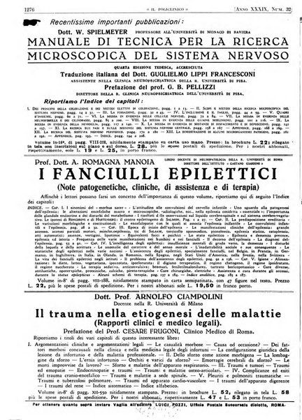 Il policlinico. Sezione pratica periodico di medicina, chirurgia e igiene