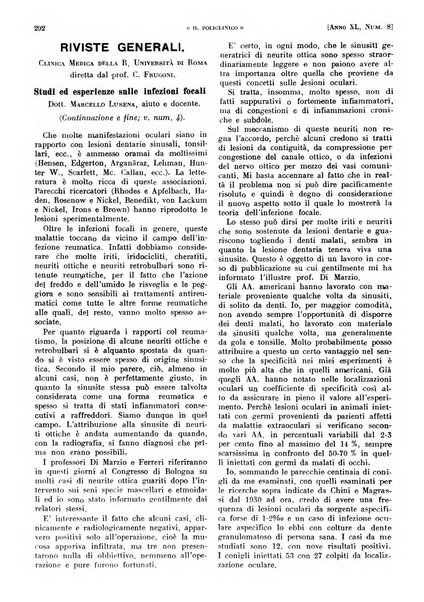 Il policlinico. Sezione pratica periodico di medicina, chirurgia e igiene