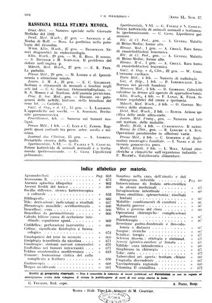 Il policlinico. Sezione pratica periodico di medicina, chirurgia e igiene