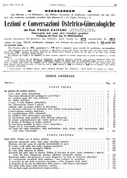 Il policlinico. Sezione pratica periodico di medicina, chirurgia e igiene