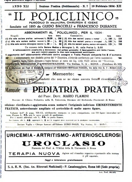 Il policlinico. Sezione pratica periodico di medicina, chirurgia e igiene