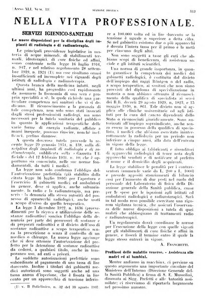 Il policlinico. Sezione pratica periodico di medicina, chirurgia e igiene