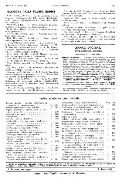 Il policlinico. Sezione pratica periodico di medicina, chirurgia e igiene