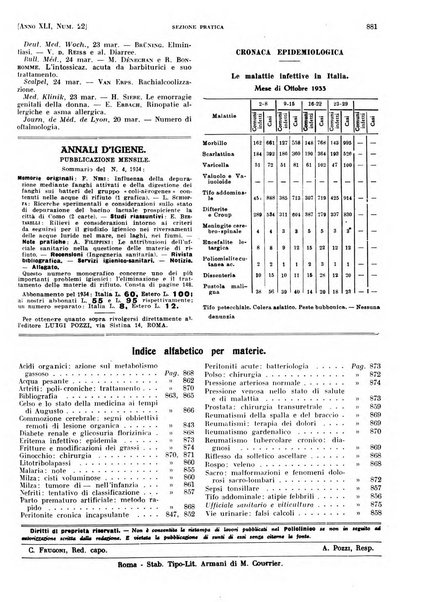 Il policlinico. Sezione pratica periodico di medicina, chirurgia e igiene