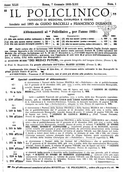 Il policlinico. Sezione pratica periodico di medicina, chirurgia e igiene