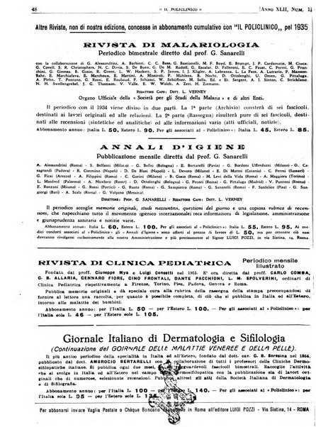 Il policlinico. Sezione pratica periodico di medicina, chirurgia e igiene