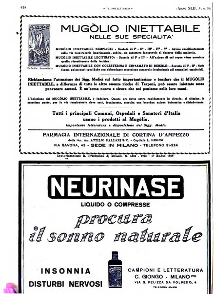 Il policlinico. Sezione pratica periodico di medicina, chirurgia e igiene