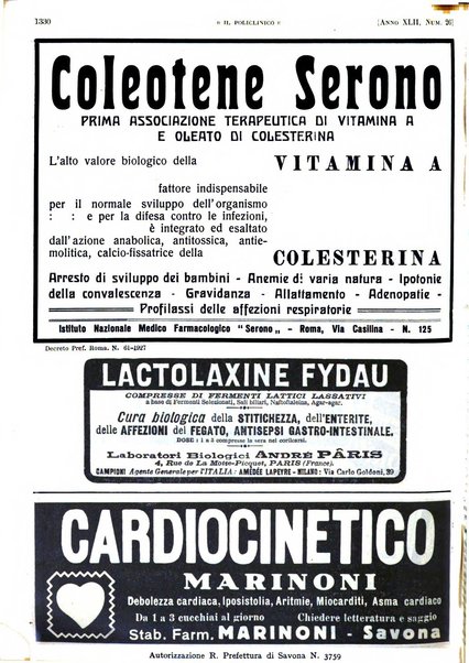 Il policlinico. Sezione pratica periodico di medicina, chirurgia e igiene