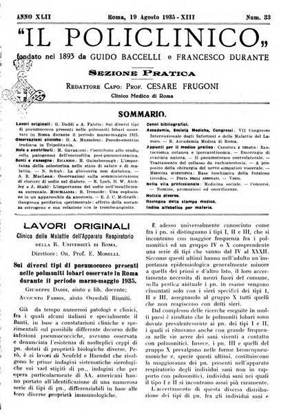 Il policlinico. Sezione pratica periodico di medicina, chirurgia e igiene