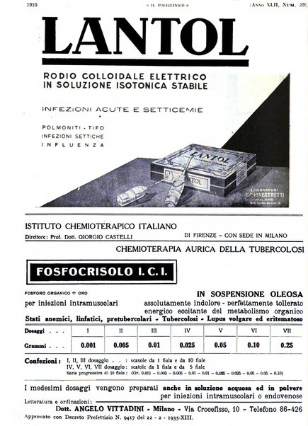 Il policlinico. Sezione pratica periodico di medicina, chirurgia e igiene