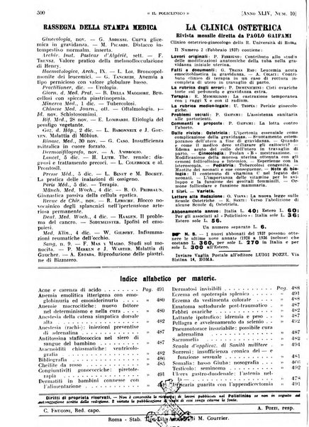 Il policlinico. Sezione pratica periodico di medicina, chirurgia e igiene