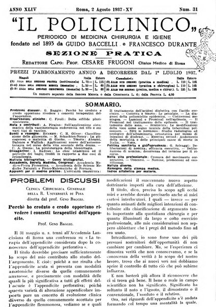 Il policlinico. Sezione pratica periodico di medicina, chirurgia e igiene