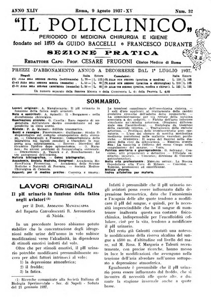 Il policlinico. Sezione pratica periodico di medicina, chirurgia e igiene