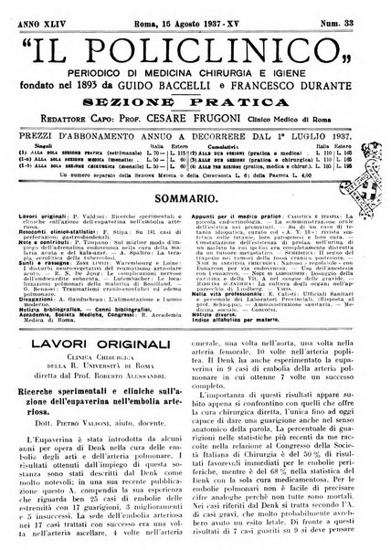 Il policlinico. Sezione pratica periodico di medicina, chirurgia e igiene