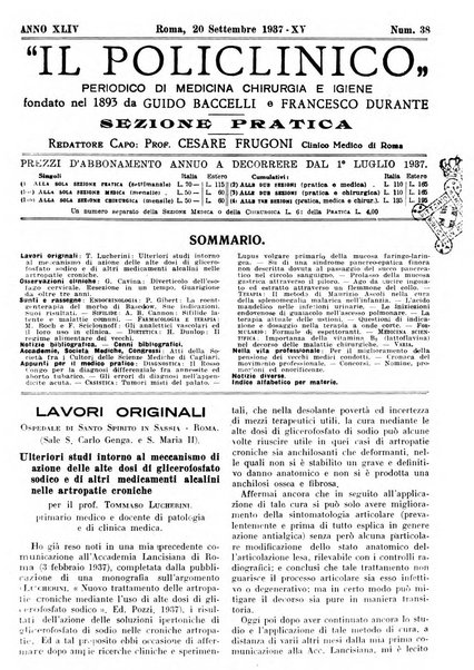 Il policlinico. Sezione pratica periodico di medicina, chirurgia e igiene