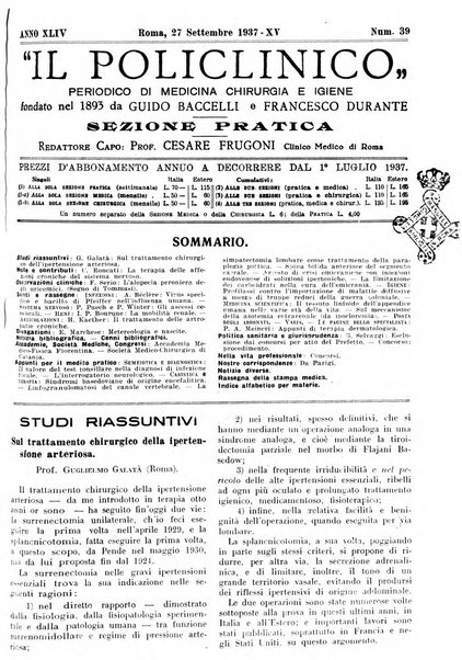 Il policlinico. Sezione pratica periodico di medicina, chirurgia e igiene