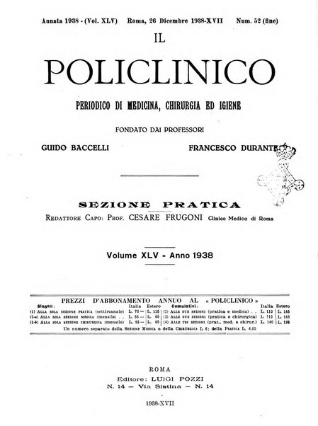 Il policlinico. Sezione pratica periodico di medicina, chirurgia e igiene