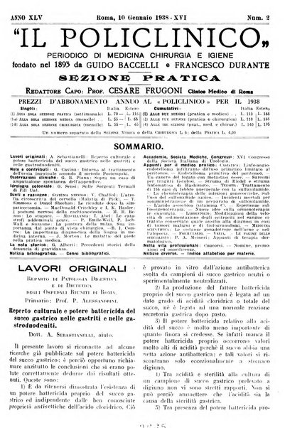 Il policlinico. Sezione pratica periodico di medicina, chirurgia e igiene