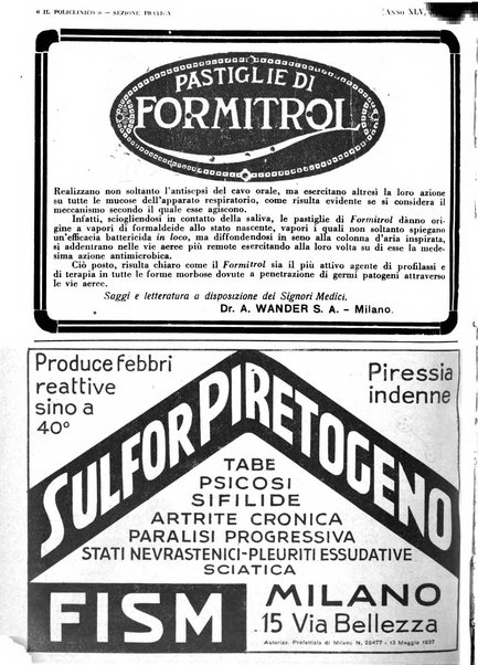 Il policlinico. Sezione pratica periodico di medicina, chirurgia e igiene