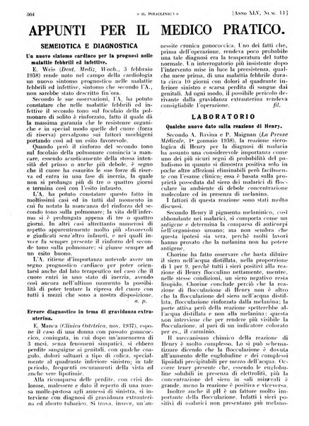 Il policlinico. Sezione pratica periodico di medicina, chirurgia e igiene