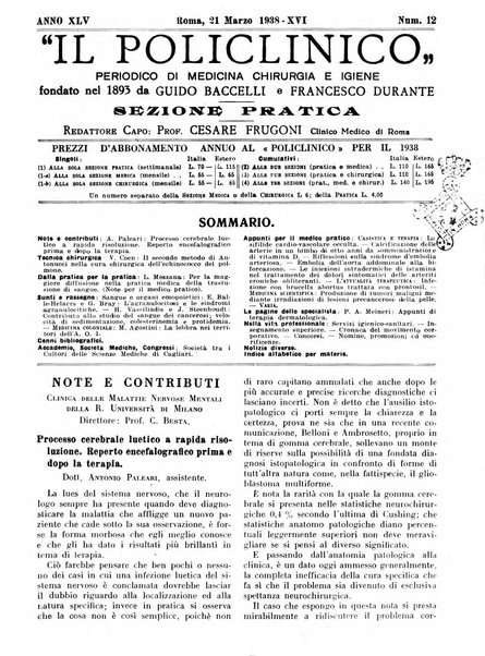 Il policlinico. Sezione pratica periodico di medicina, chirurgia e igiene