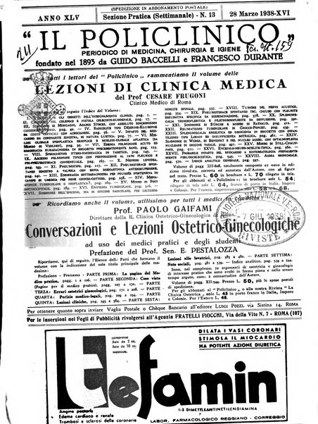 Il policlinico. Sezione pratica periodico di medicina, chirurgia e igiene