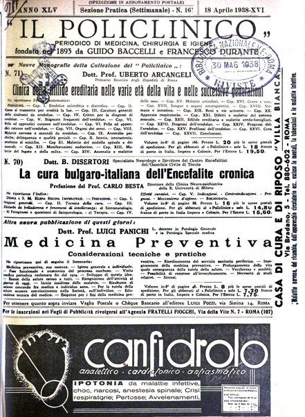 Il policlinico. Sezione pratica periodico di medicina, chirurgia e igiene