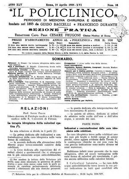 Il policlinico. Sezione pratica periodico di medicina, chirurgia e igiene