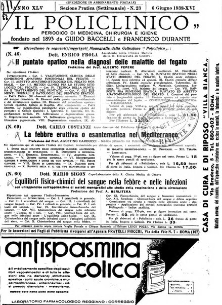 Il policlinico. Sezione pratica periodico di medicina, chirurgia e igiene