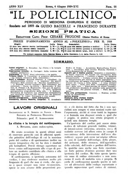 Il policlinico. Sezione pratica periodico di medicina, chirurgia e igiene