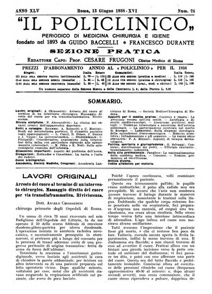 Il policlinico. Sezione pratica periodico di medicina, chirurgia e igiene