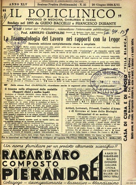 Il policlinico. Sezione pratica periodico di medicina, chirurgia e igiene