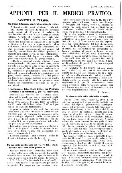 Il policlinico. Sezione pratica periodico di medicina, chirurgia e igiene