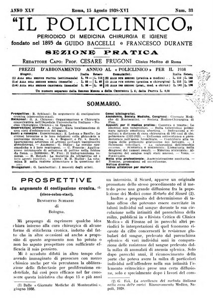 Il policlinico. Sezione pratica periodico di medicina, chirurgia e igiene