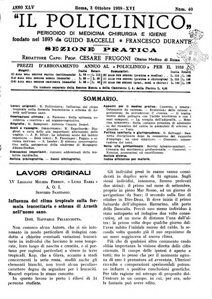 Il policlinico. Sezione pratica periodico di medicina, chirurgia e igiene