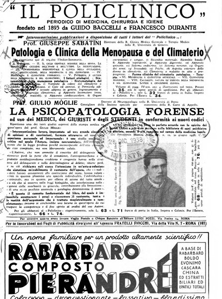 Il policlinico. Sezione pratica periodico di medicina, chirurgia e igiene