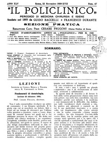 Il policlinico. Sezione pratica periodico di medicina, chirurgia e igiene