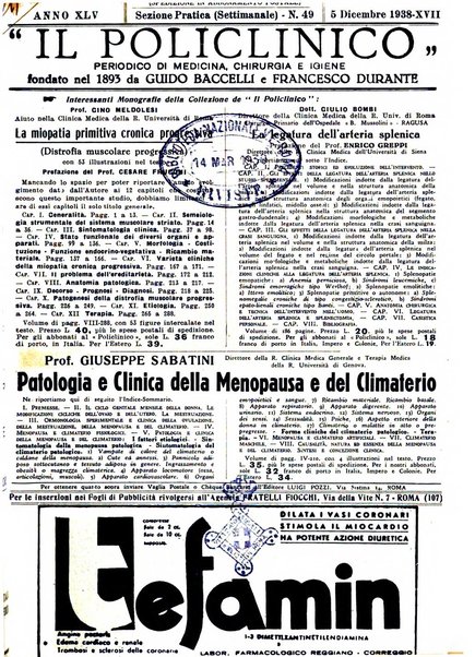 Il policlinico. Sezione pratica periodico di medicina, chirurgia e igiene